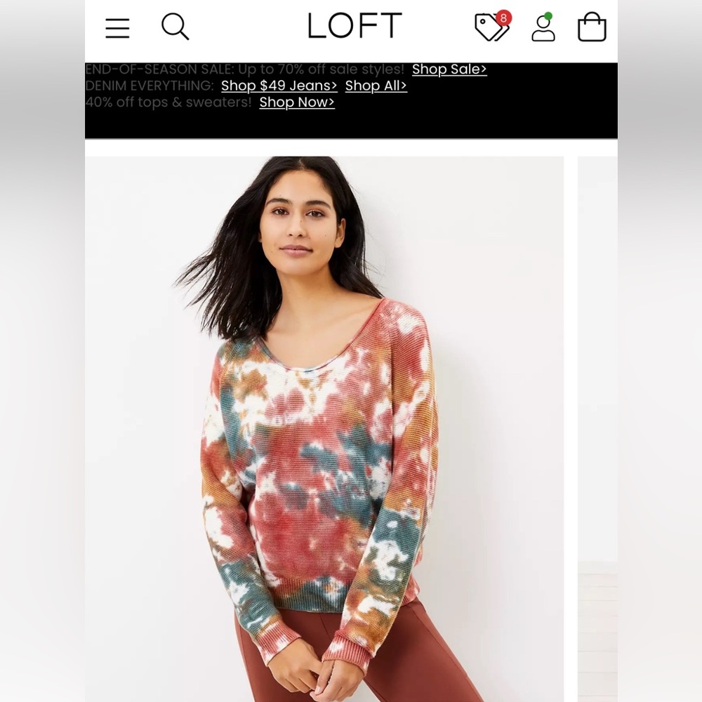 Women’s Lou & Grey (Loft) TyeDye cotton sweater